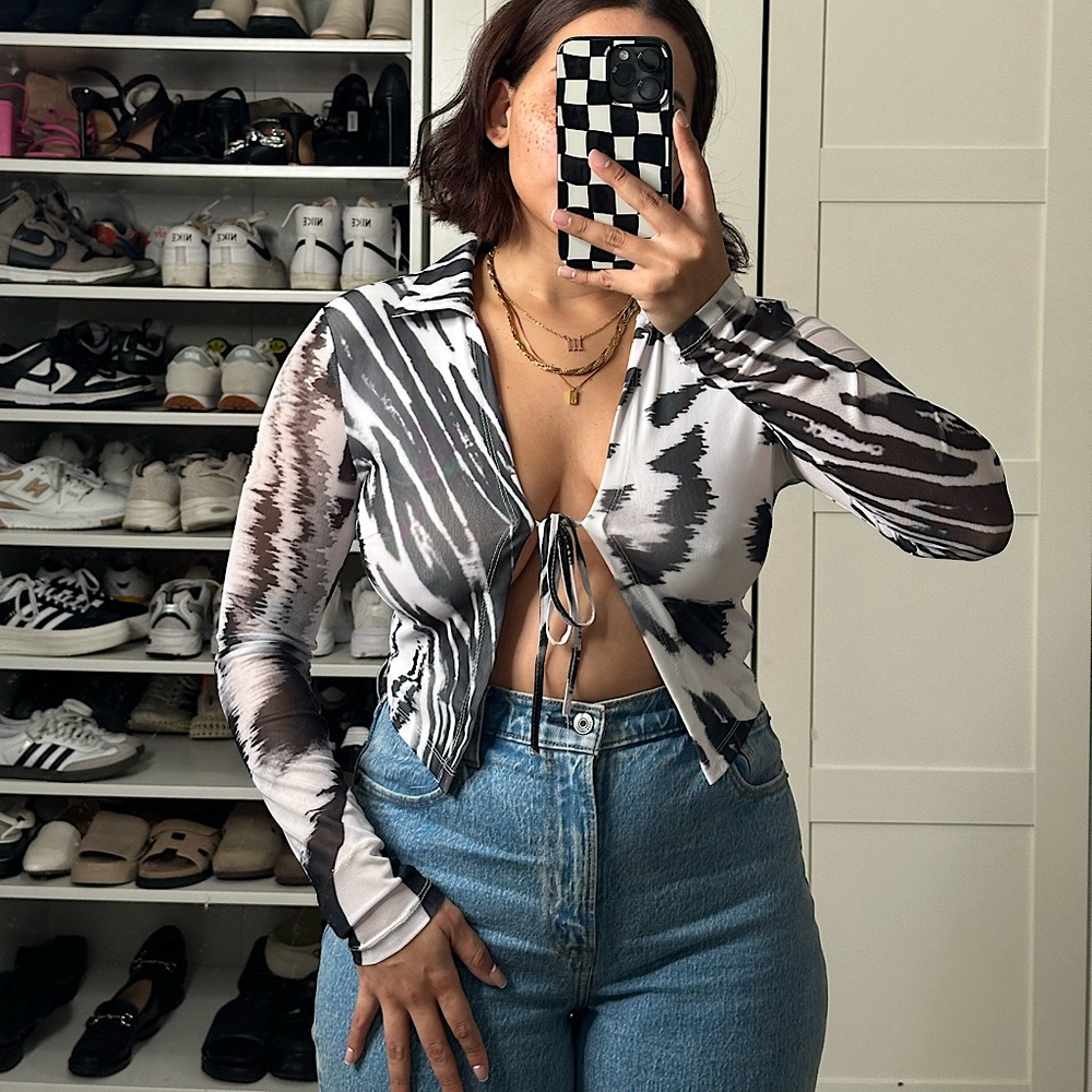 Princess Polly Mesh Crop Long Sleeve